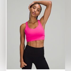 Lululemon energy bra longline size 8 color sonic pink